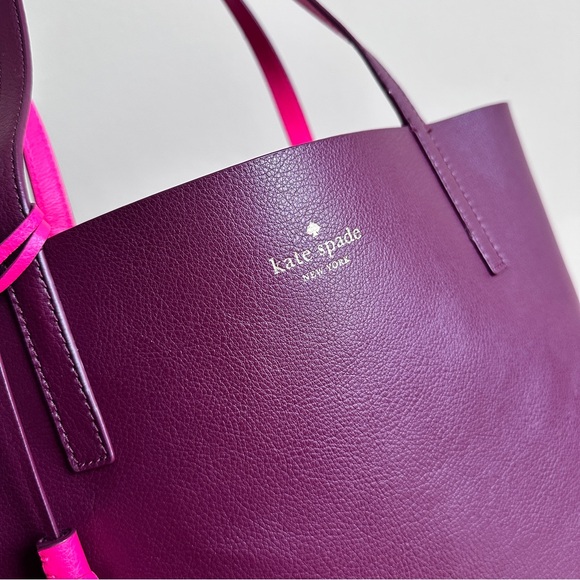 Kate Spade NY Ava Reversible Women's Tote Bag, Large - Pink and Burgundy - Picture 3 of 16
